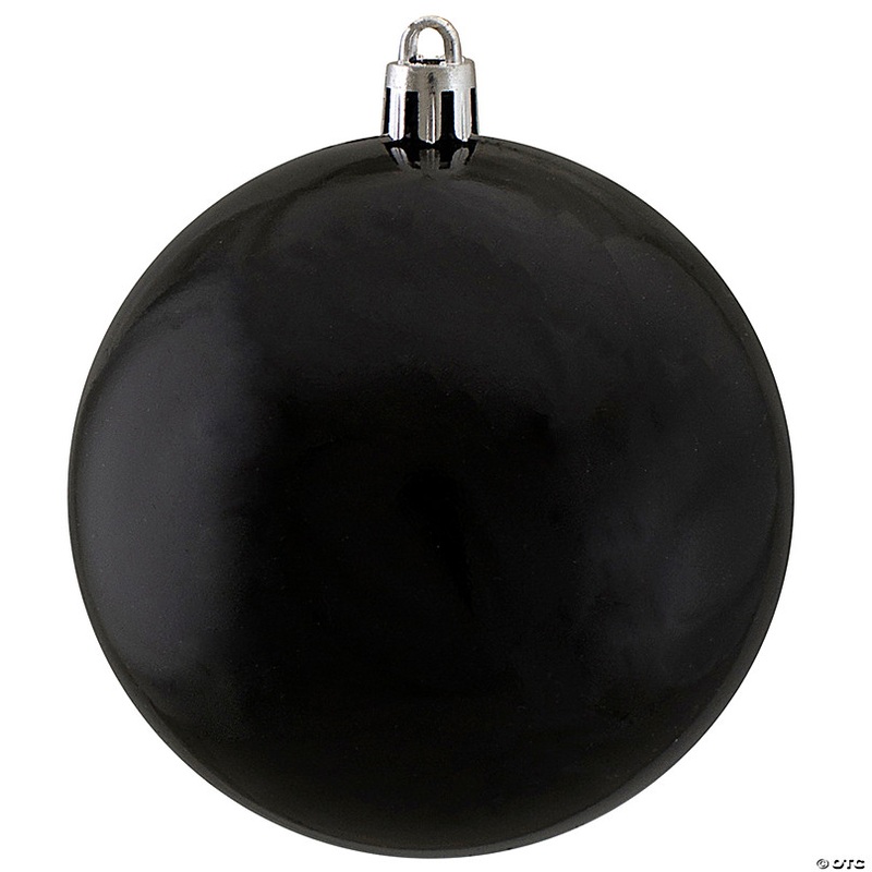 Northlight 32ct Black Shatterproof Shiny Christmas Ball Ornaments 3.25 inches 80mm