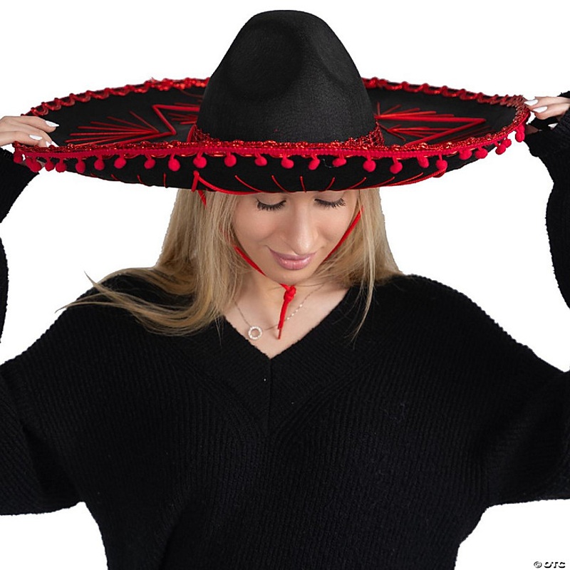 Red Mexican Sombrero Hat - Adults