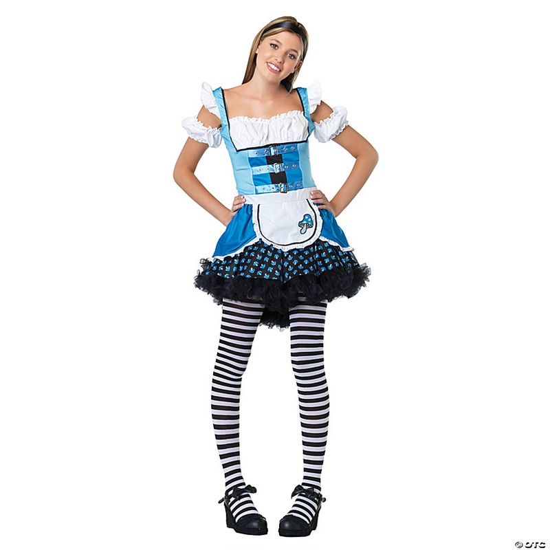 Teen Girl's Mushroom Alice Costume Medium Large 12-14
