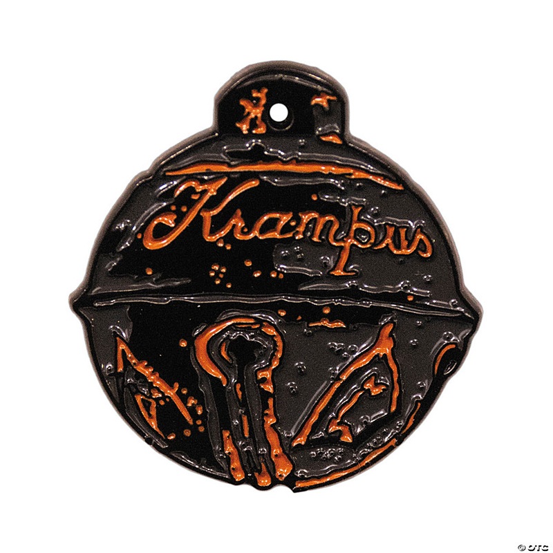 1 1/2 Krampus Jingle Bell Ornament Full-Color Enamel Pin