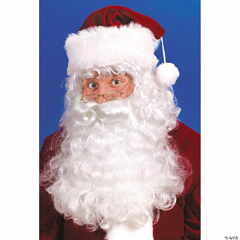 Adults Santa White Synthetic Wig & Beard Set - One Size