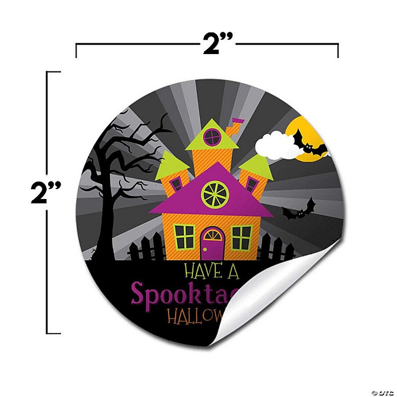 AmandaCreation Neon Haunted House Envelope Seals 40pc.