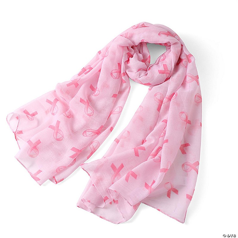 Nollia Women's Breast Cancer Awareness Scarf - Pink Ribbon Scarves for October Breast Cancer Awareness Month