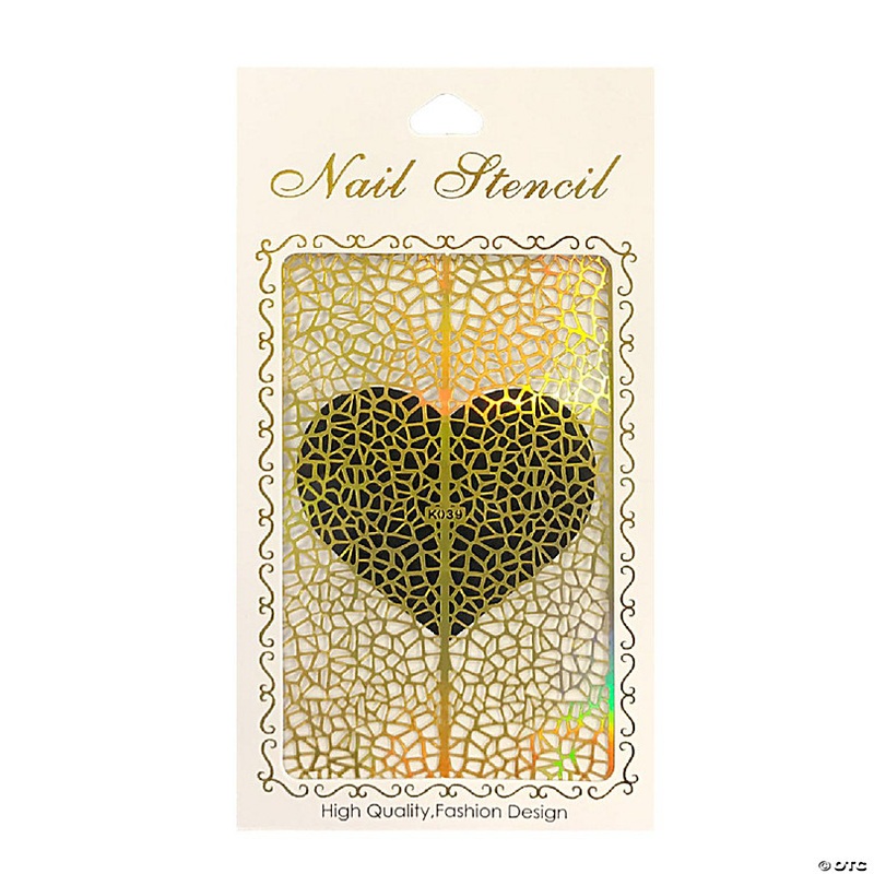 Wrapables Gold Nail Art Guide Large Nail Stencil Sheet - Shattered Glass