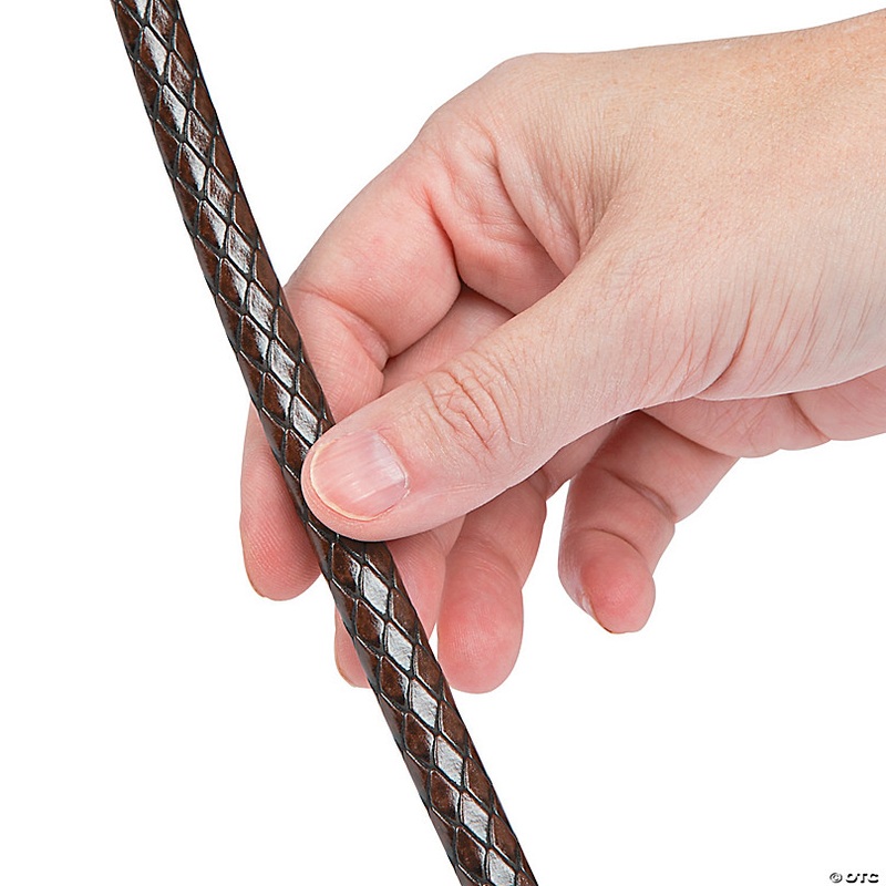 Large Faux Leather Brown Slide Wristbands - 6 Pc.