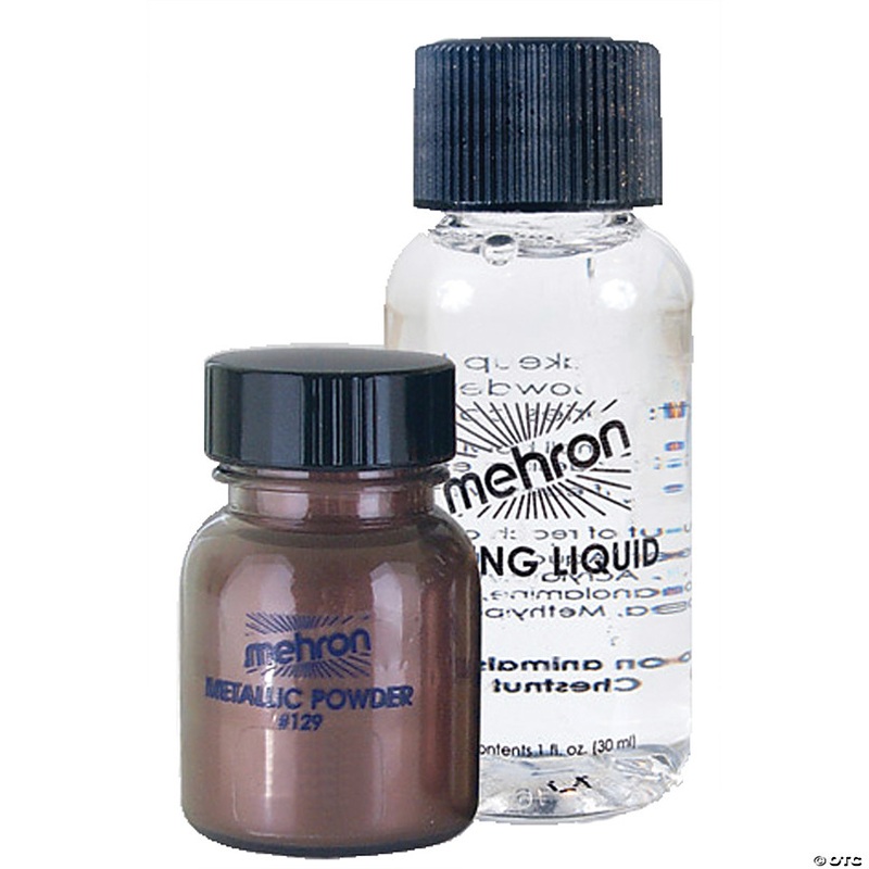 Mehron Metallic Bronze Makeup Powder with Mixing Liquid