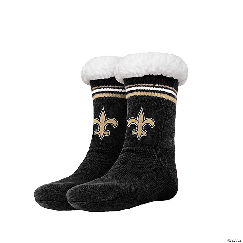 NFL Footy Sherpa Sock Slippers - New Orleans Saints (Women's 6-10)
