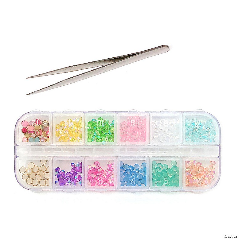 Wrapables Dazzling Nail Art Rhinestones Nail Manicure with Plastic Case, Sparkling Gems