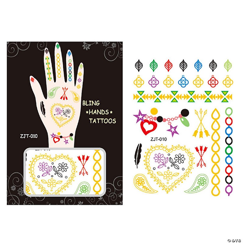 Wrapables Metallic Body Art Hand Tattoos, Sweet Heart