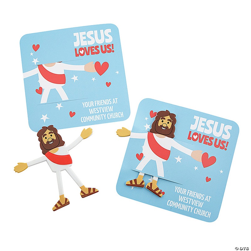 4 1/4 Personalized Bendable Jesus Handouts with Card for 24