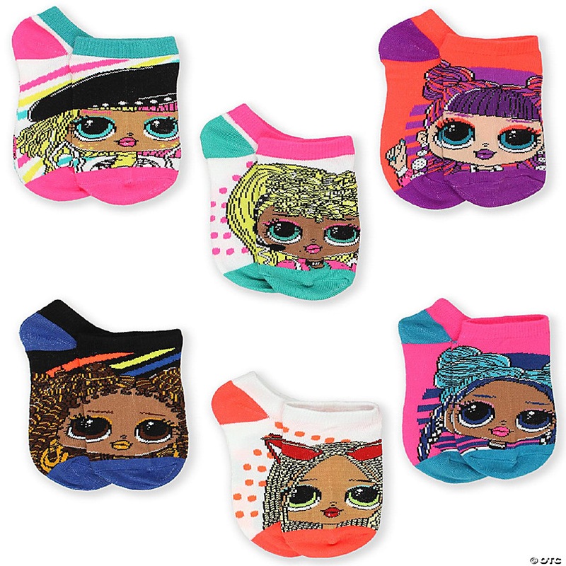 L.O.L. Surprise! OMG Girls Toddler 6 Pack Socks Set (Medium (6-8), Pink)