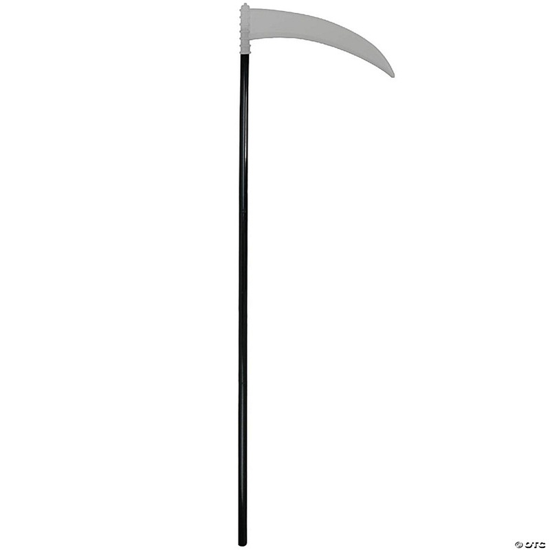 Skeleteen Grey Death Scythe Staff - Grim Reaper Death Costume Accessories Weapon Scythe Prop
