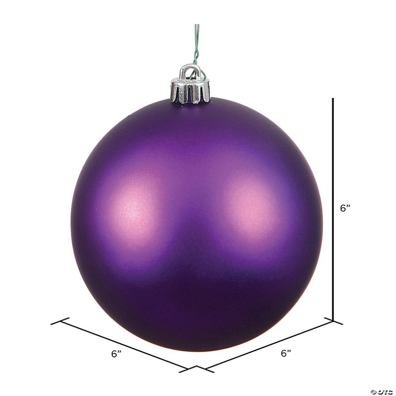 Vickerman Shatterproof 6 Plum Matte Ball Christmas Ornament, 4 per Bag