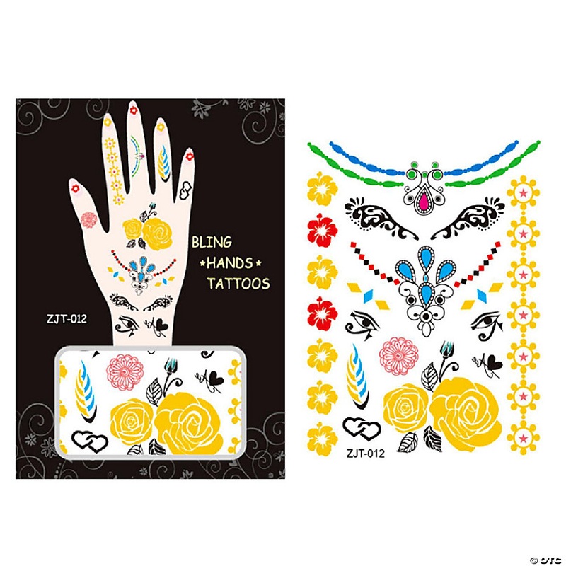 Wrapables Metallic Body Art Hand Tattoos, Exotic