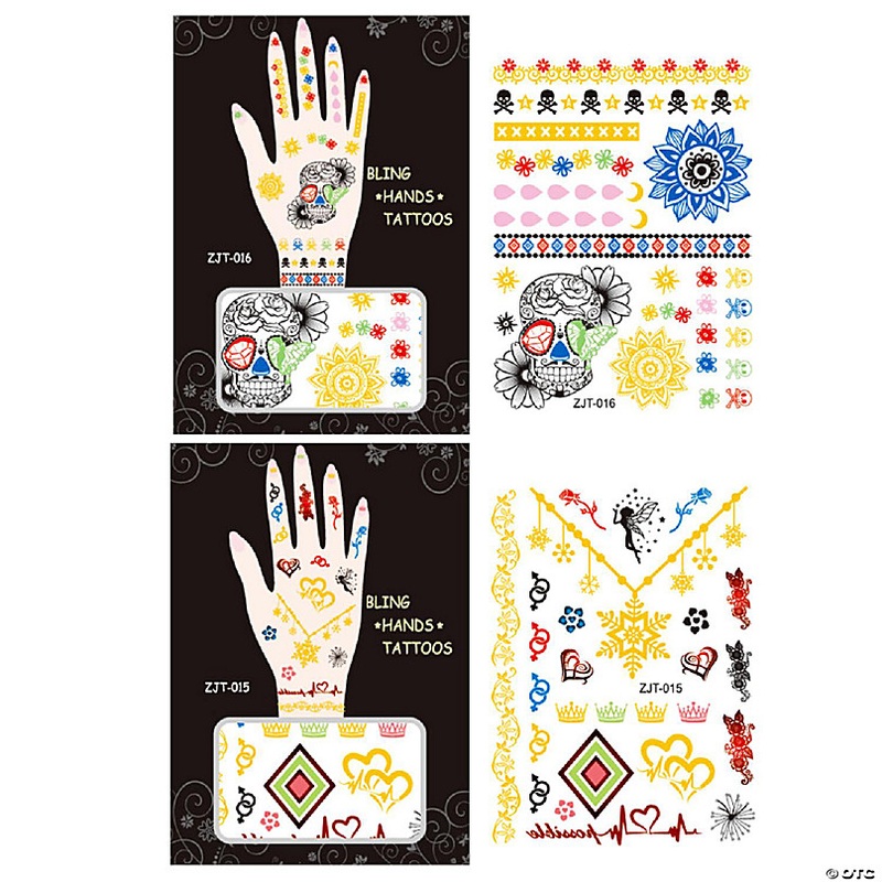 Wrapables Metallic Body Art Hand Tattoos, Remembrance and Fairy Tale
