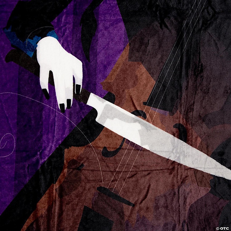 Addams Family Wednesday Cello Silhouette Fleece Throw Blanket 45 x 60 Inches