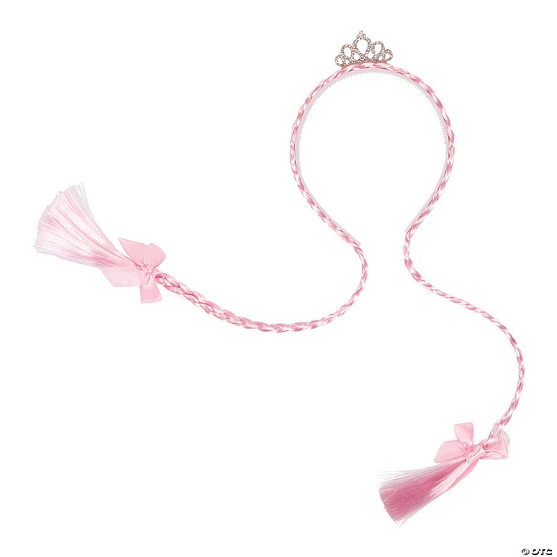 Princess Tiara Headbands with Braids - 12 Pc.