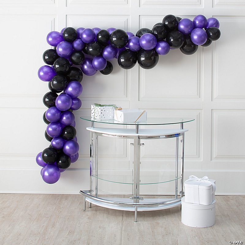 Purple & Black Latex Balloon Garland Kit - 291 Pc.