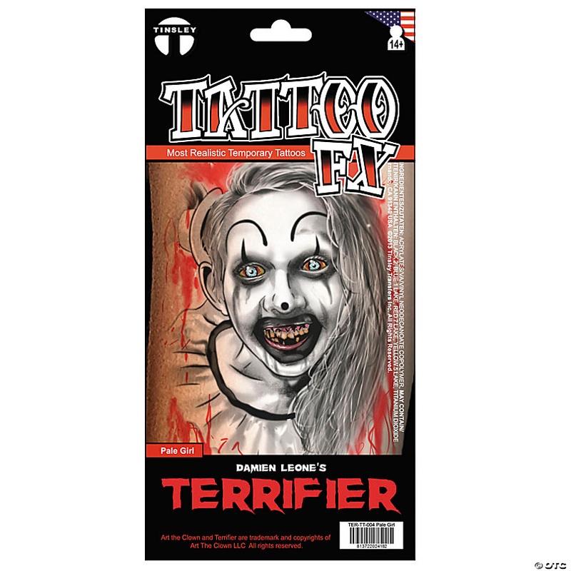 Tinsley Transfers Terrifier 3 Pale Girl Temporary Tattoo