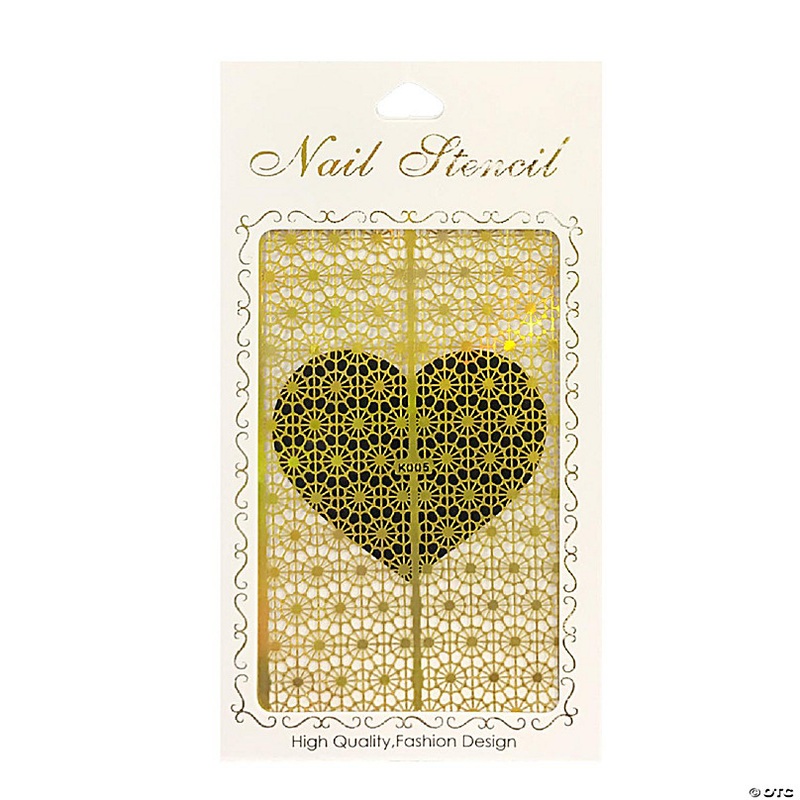Wrapables Gold Nail Art Guide Large Nail Stencil Sheet - Web