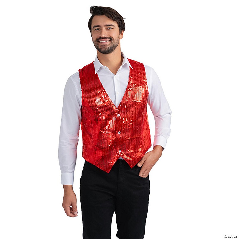 Red Sequin Vest - Adults S