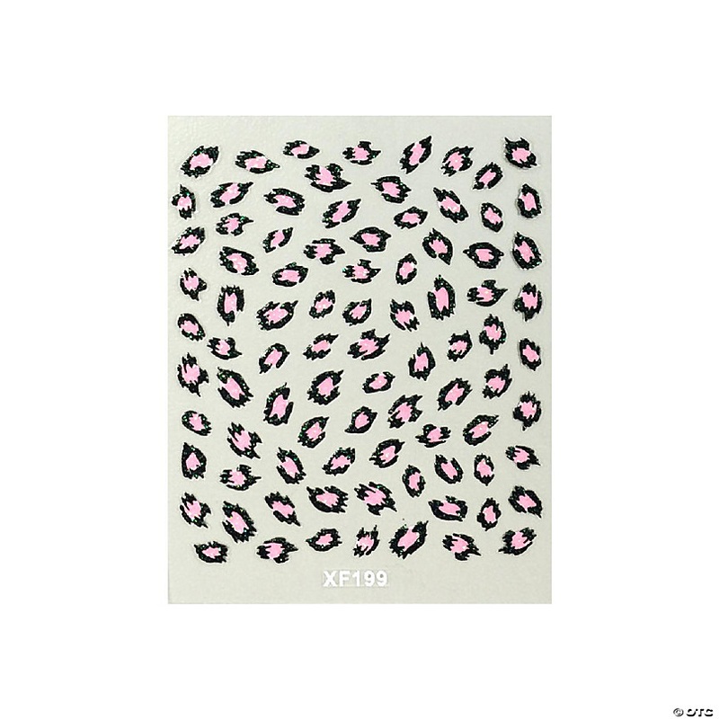 Wrapables Fingernail Stickers Nail Art Nail Stickers Self-Adhesive Nail Stickers 3D Nail Decals - Leopard, Cross, Crown, Lace & Flowers (4 designs/8 sheets)