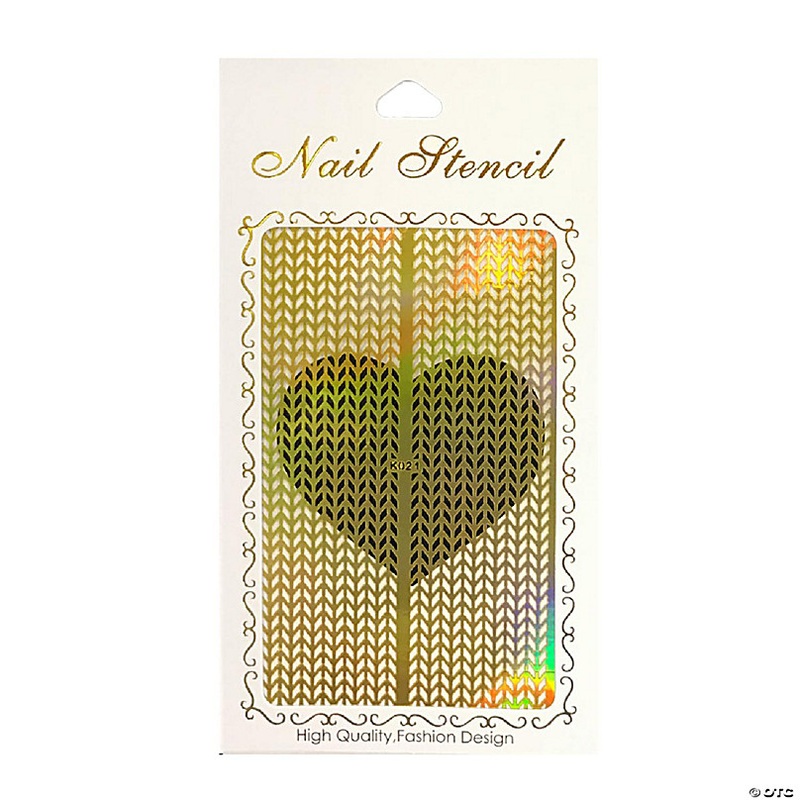 Wrapables Gold Nail Art Guide Large Nail Stencil Sheet - Arrow