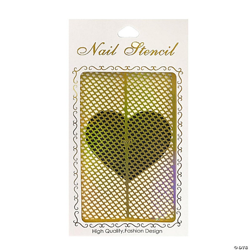 Wrapables Gold Nail Art Guide Large Nail Stencil Sheet - Scroll