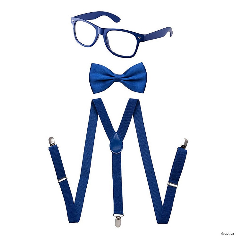 Blue Suspenders, Bowtie & Sunglasses Set