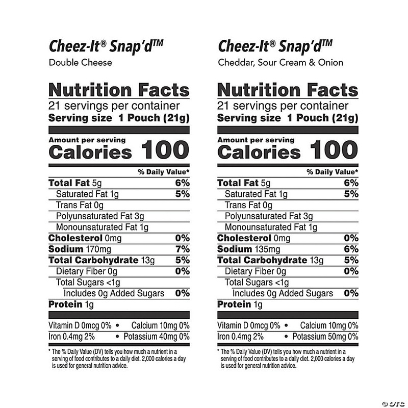 CHEEZ-IT Snap'd Cheesy Baked Snack Variety Pack, 0.75 oz, 42 Count