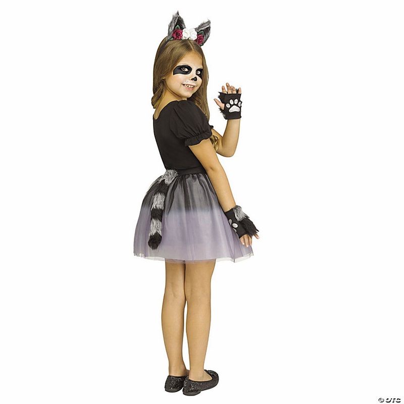 Kids Forest Friends Raccoon Gray & Black Tutu Kit Costume - One Size