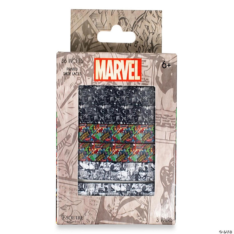 Marvel Printed Shoelaces, 3 Pairs