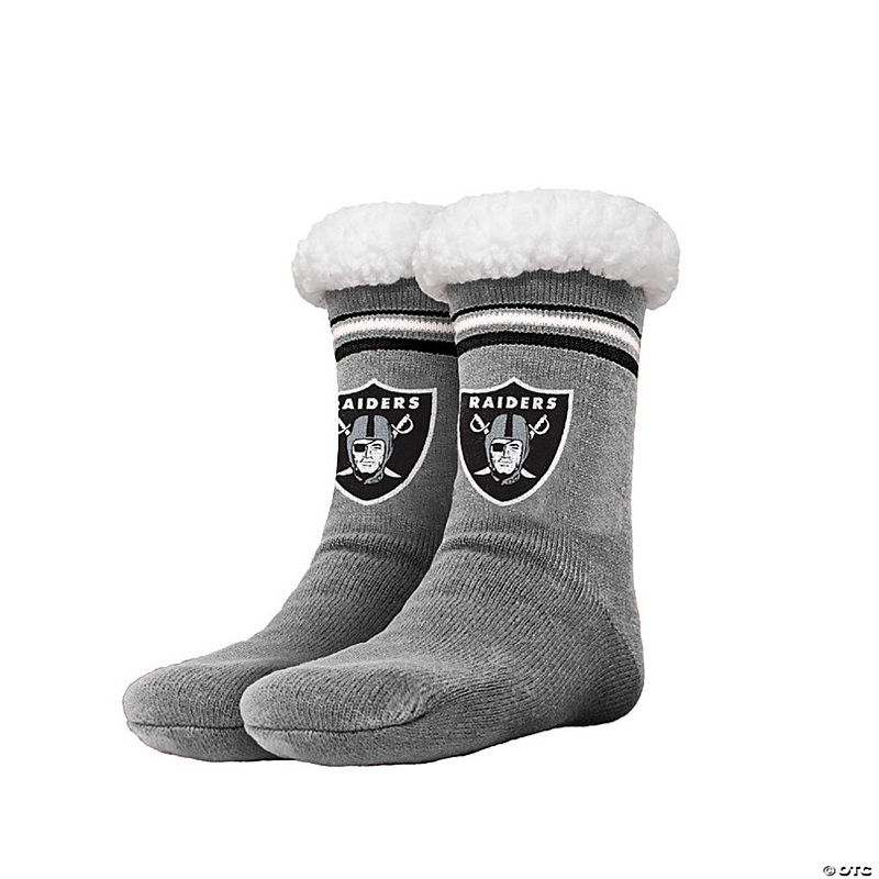NFL Footy Sherpa Sock Slippers - Raiders (Women's 6-10)