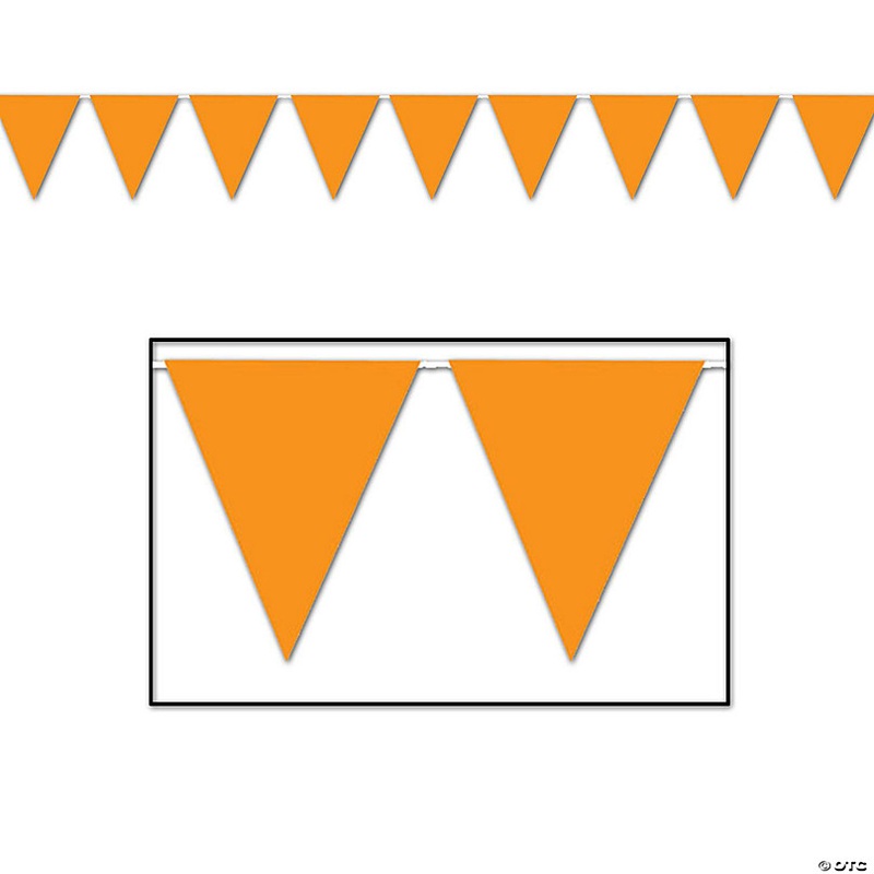 Beistle - Orange Pennant Banner - 12 Pack