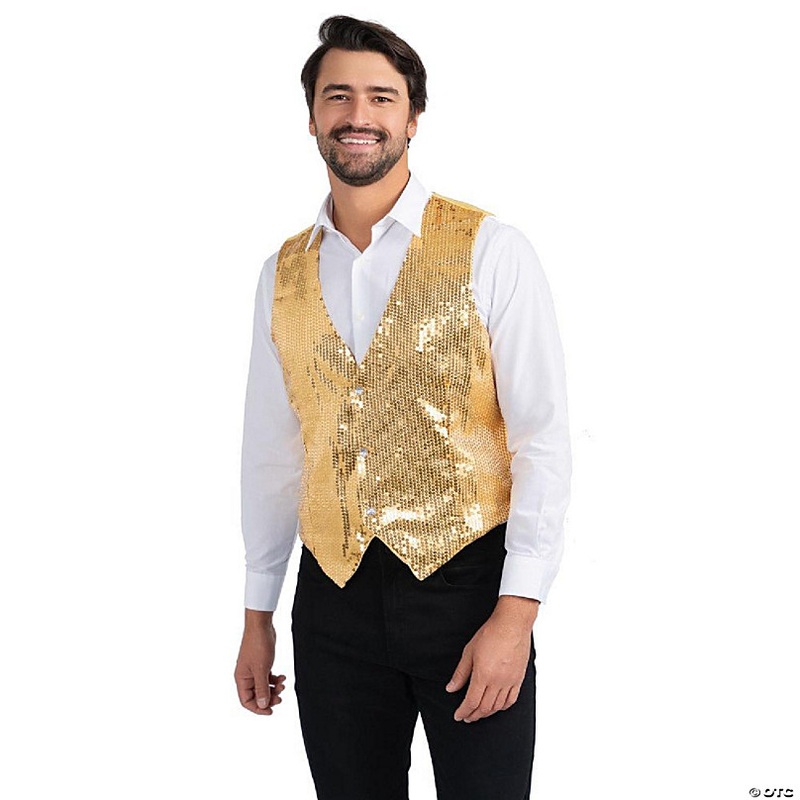 Gold Sequin Vest - Adults L
