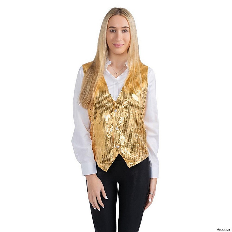 Gold Sequin Vest - Adults S