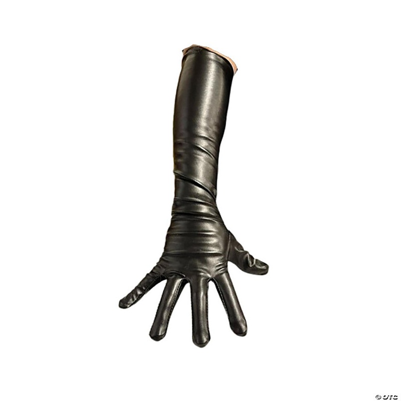 Over-The-Elbow 23 Inch Leatherlike Adult Costume Gloves  Black