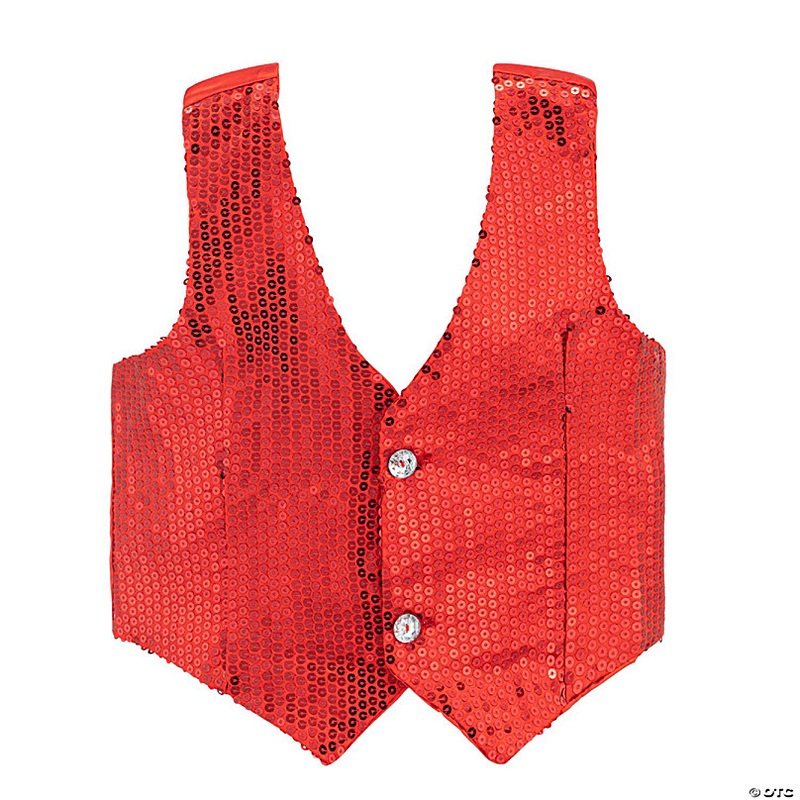 Red Sequin Vest - Kids L
