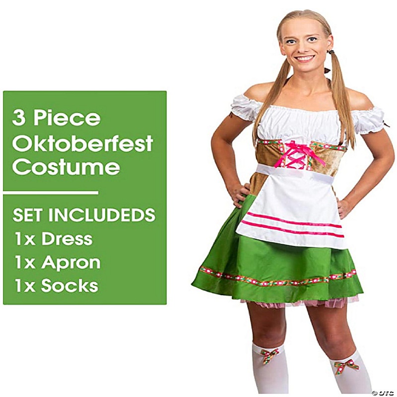 Skeleteen Oktoberfest Beer Girl Costumes - German Bavarian Traditional Womens Oktober Fest Dirndl Dress