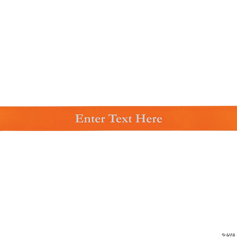 5/8 - Orange Satin Personalized Ribbon - 25 ft.