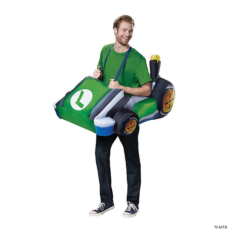 Adults Inflatable Super Mario Bros. Luigi Kart Costume