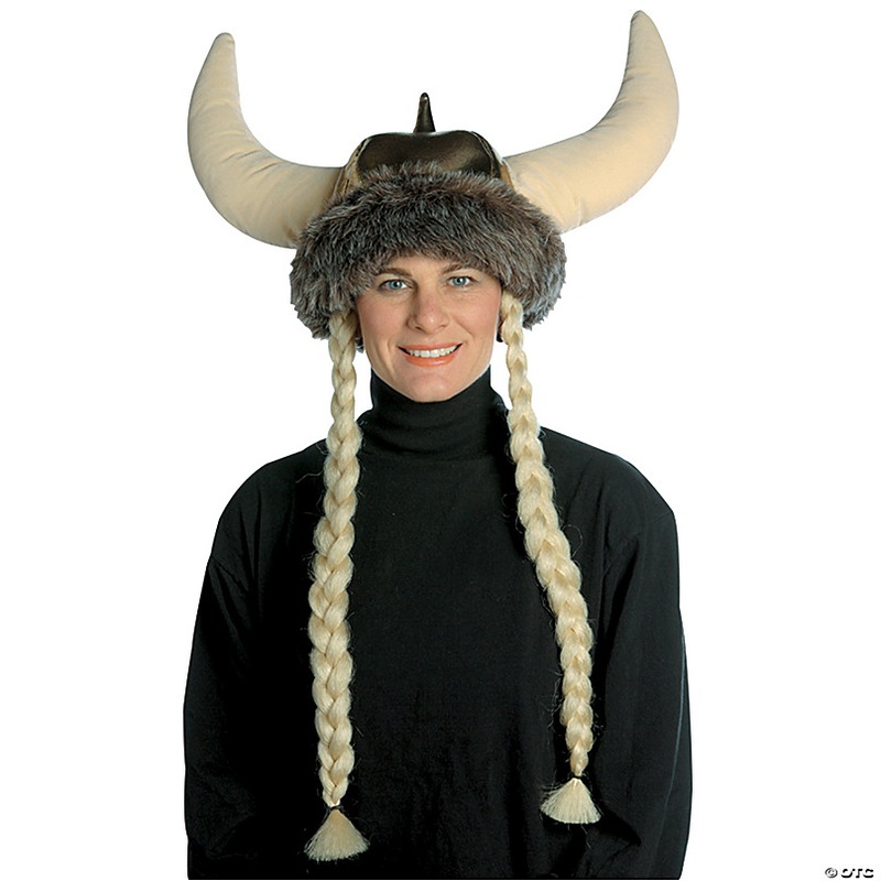 Adults Viking Hat with Blonde Braids