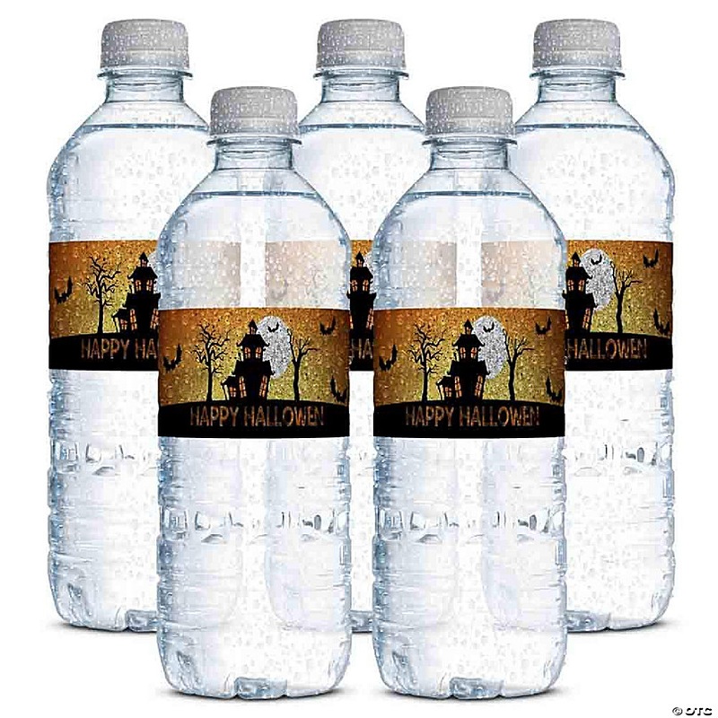 AmandaCreation Spooky Haunted House Water Bottle Wrappers 20pcs.