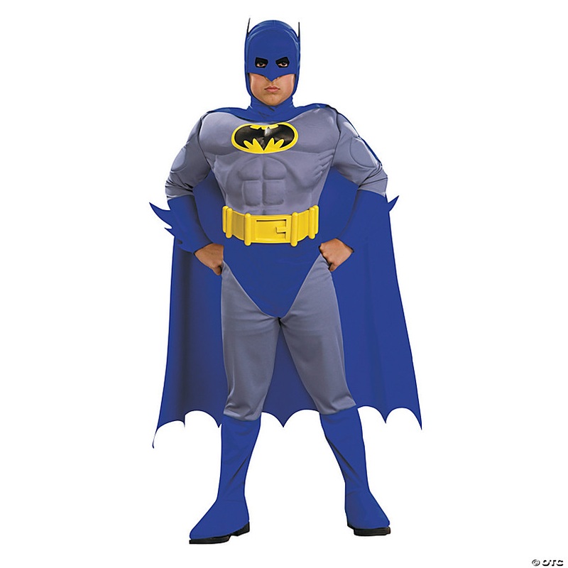 Boy's Deluxe Muscle Batman Costume - Medium