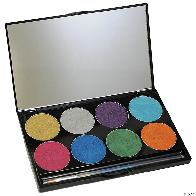 Mehron Paradise Makeup AQ-8-Color Refillable Palette Brilliant Metallics