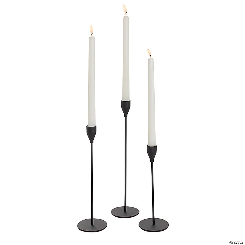 Black Candle Holder Set - 3 Pc.