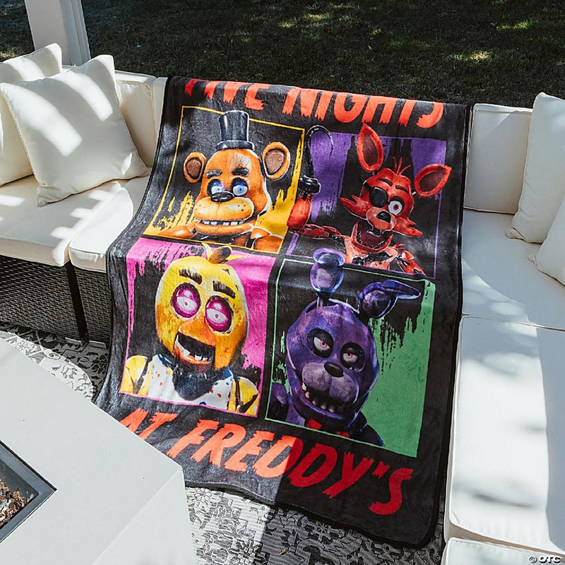 Five Nights At Freddy's Characters Raschel Throw Blanket  45 x 60 Inches