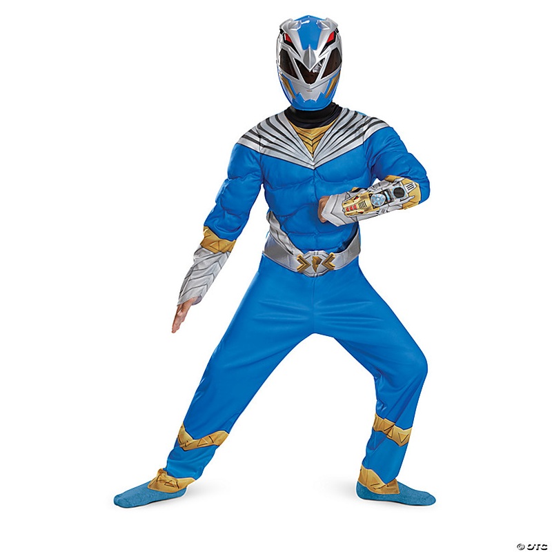Kids Classic Power Rangers Cosmic Fury Blue Ranger Muscle Costume - Extra Small 3T-4T