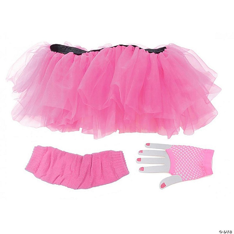 Tutu Set Neon Pink Adult Costume OS