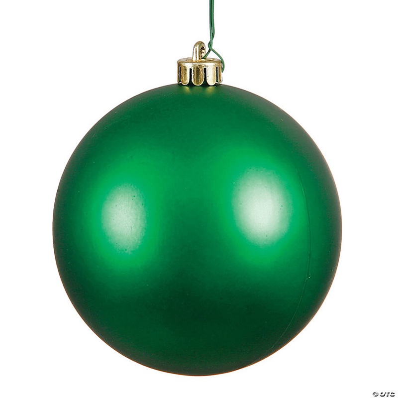 Vickerman 4.75 Green Matte Ball Ornament, 4 per Bag